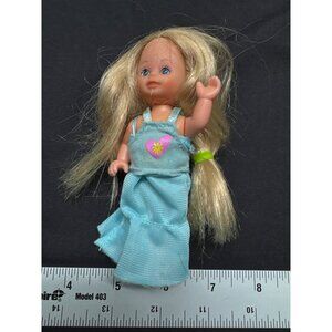 Vintage Simba Blonde Doll With Blue Dress & Heart Detail